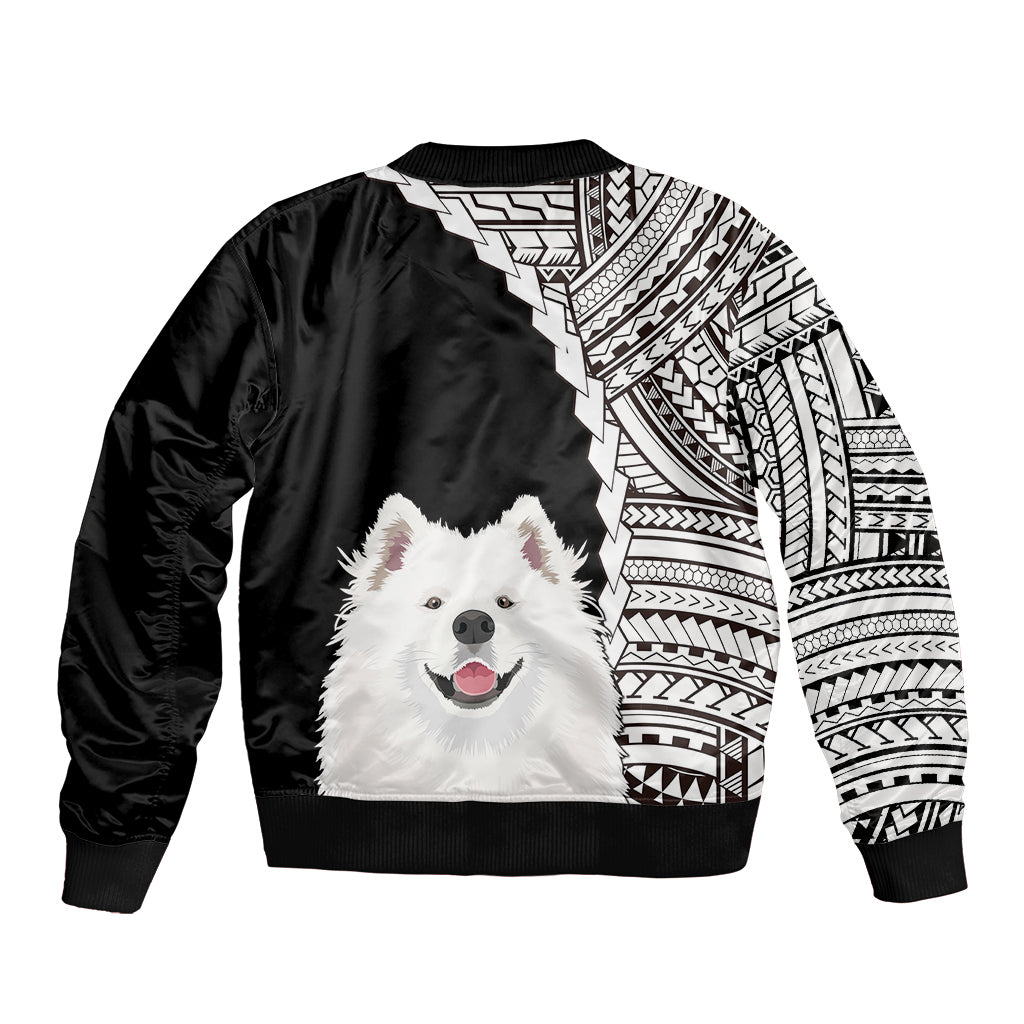 Custom Samoyed Dog Bomber Jacket With Polynesian Tribal Tattoo LT6 - Polynesian Pride