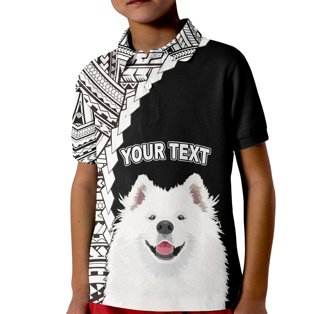 Custom Samoyed Dog Kid Polo Shirt With Polynesian Tribal Tattoo LT6 Kid Black - Polynesian Pride