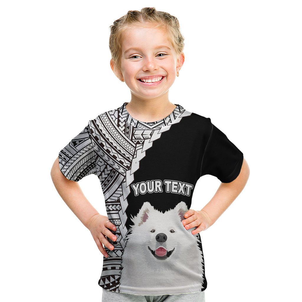 Custom Samoyed Dog Kid T Shirt With Polynesian Tribal Tattoo LT6 Black - Polynesian Pride