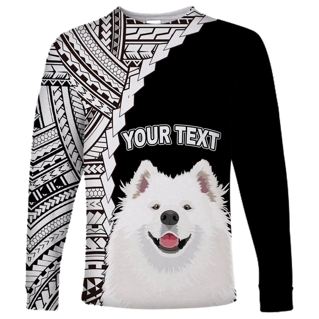 Custom Samoyed Dog Long Sleeve Shirt With Polynesian Tribal Tattoo LT6 Unisex Black - Polynesian Pride