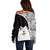 Custom Samoyed Dog Off Shoulder Sweater With Polynesian Tribal Tattoo LT6 - Polynesian Pride