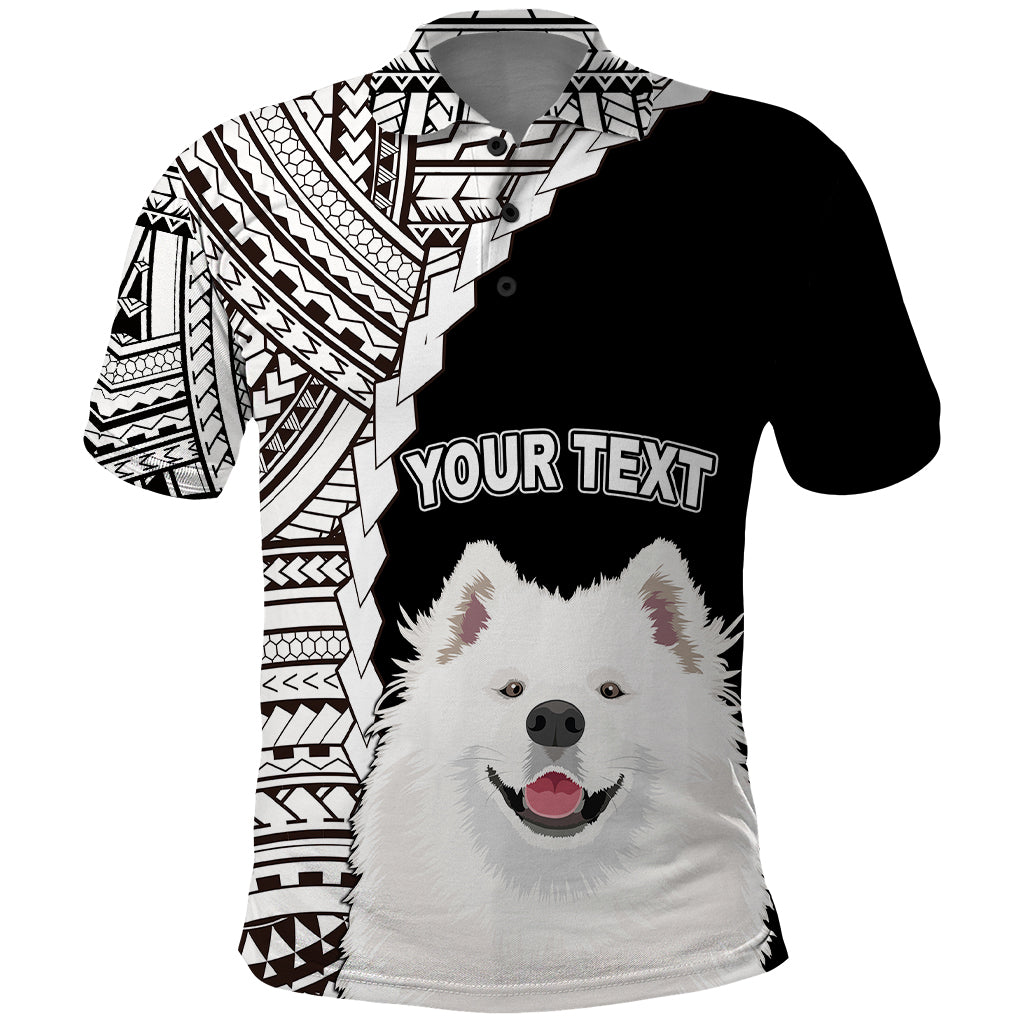 Custom Samoyed Dog Polo Shirt With Polynesian Tribal Tattoo LT6 Black - Polynesian Pride