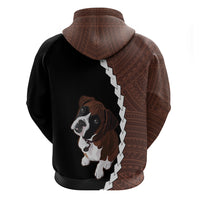 Custom Boxer Dog Hoodie With Polynesian Tribal Tattoo LT6 - Polynesian Pride