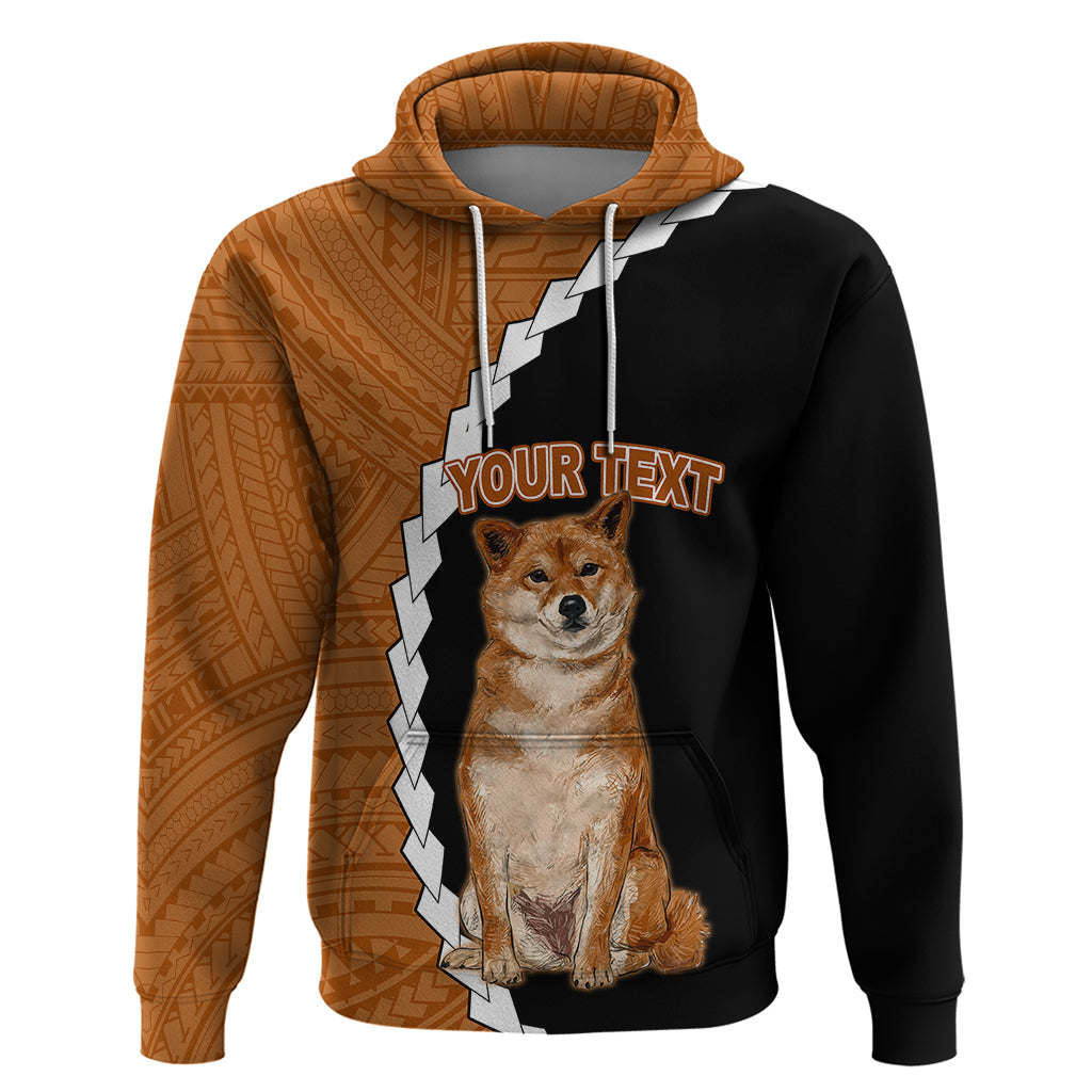 Custom Shiba Inu Dog Hoodie With Polynesian Tribal Tattoo LT6 Pullover Hoodie Black - Polynesian Pride