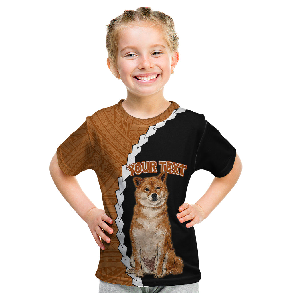 Custom Shiba Inu Dog Kid T Shirt With Polynesian Tribal Tattoo LT6 Black - Polynesian Pride