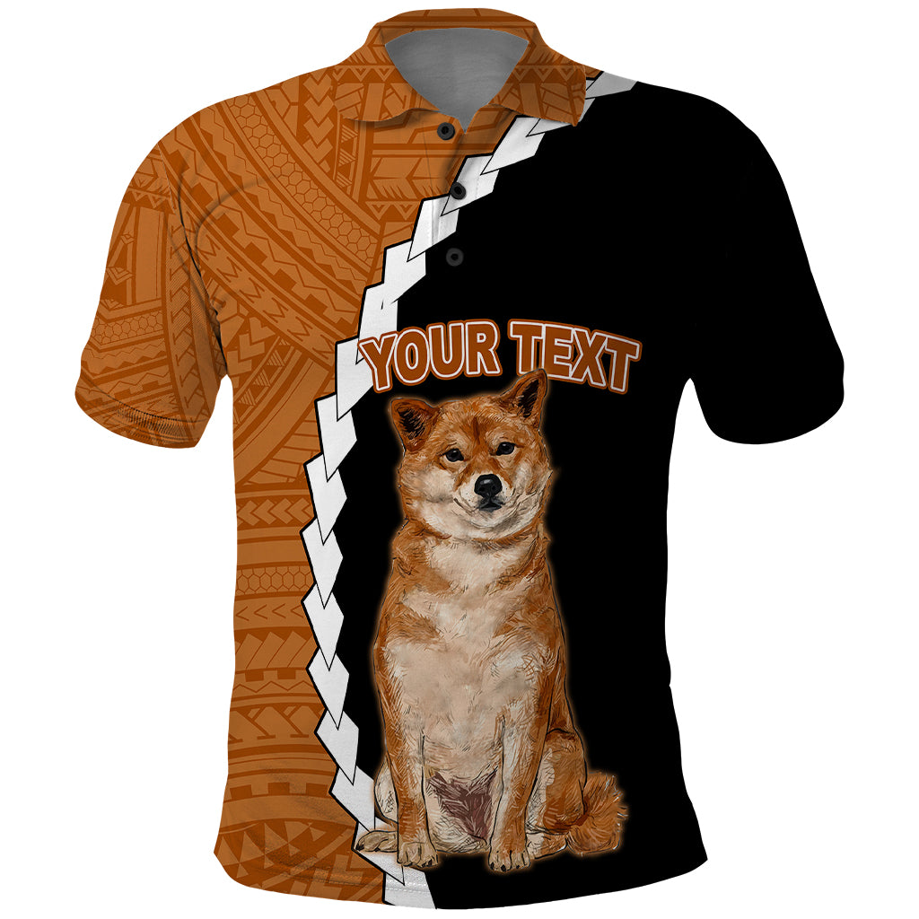 Custom Shiba Inu Dog Polo Shirt With Polynesian Tribal Tattoo LT6 Black - Polynesian Pride