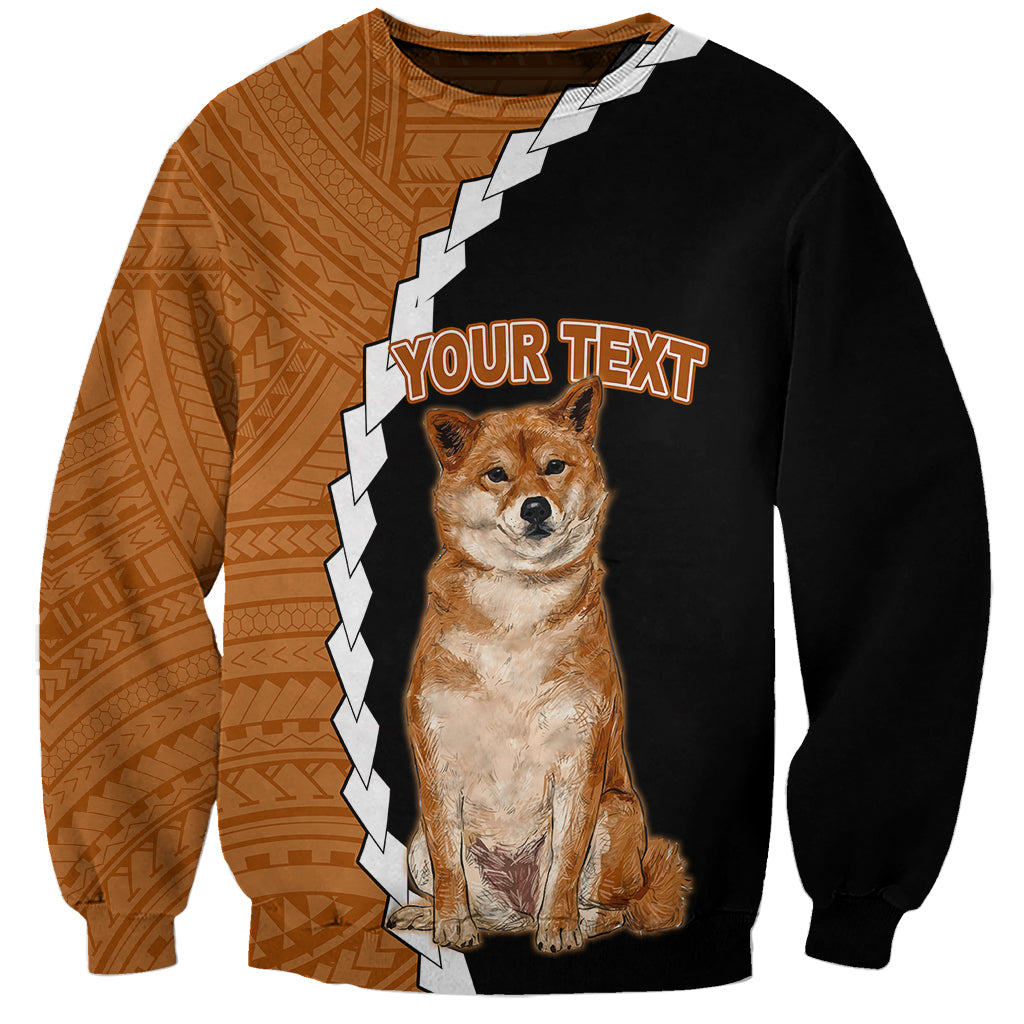 Custom Shiba Inu Dog Sweatshirt With Polynesian Tribal Tattoo LT6 Unisex Black - Polynesian Pride