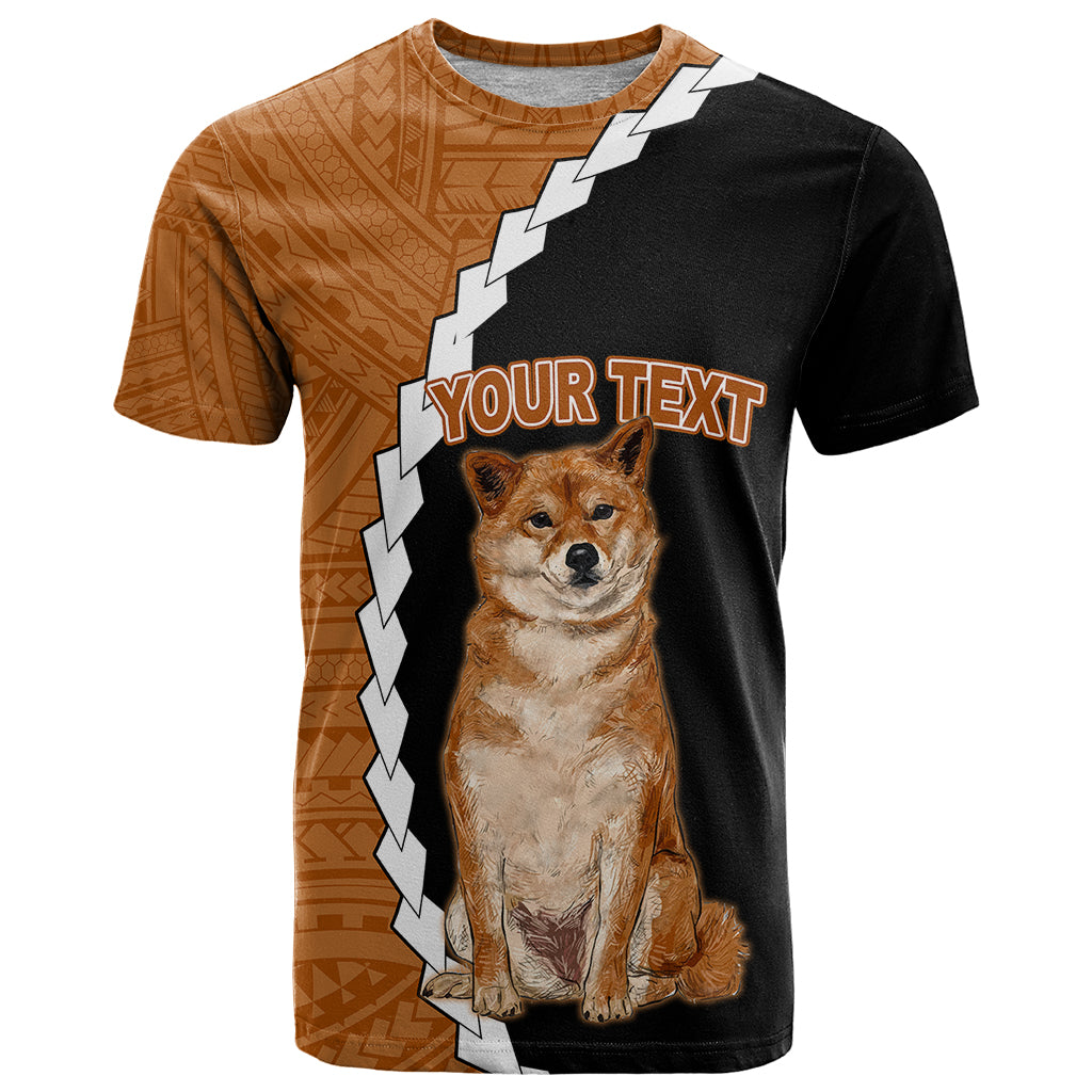 Custom Shiba Inu Dog T Shirt With Polynesian Tribal Tattoo LT6 Black - Polynesian Pride