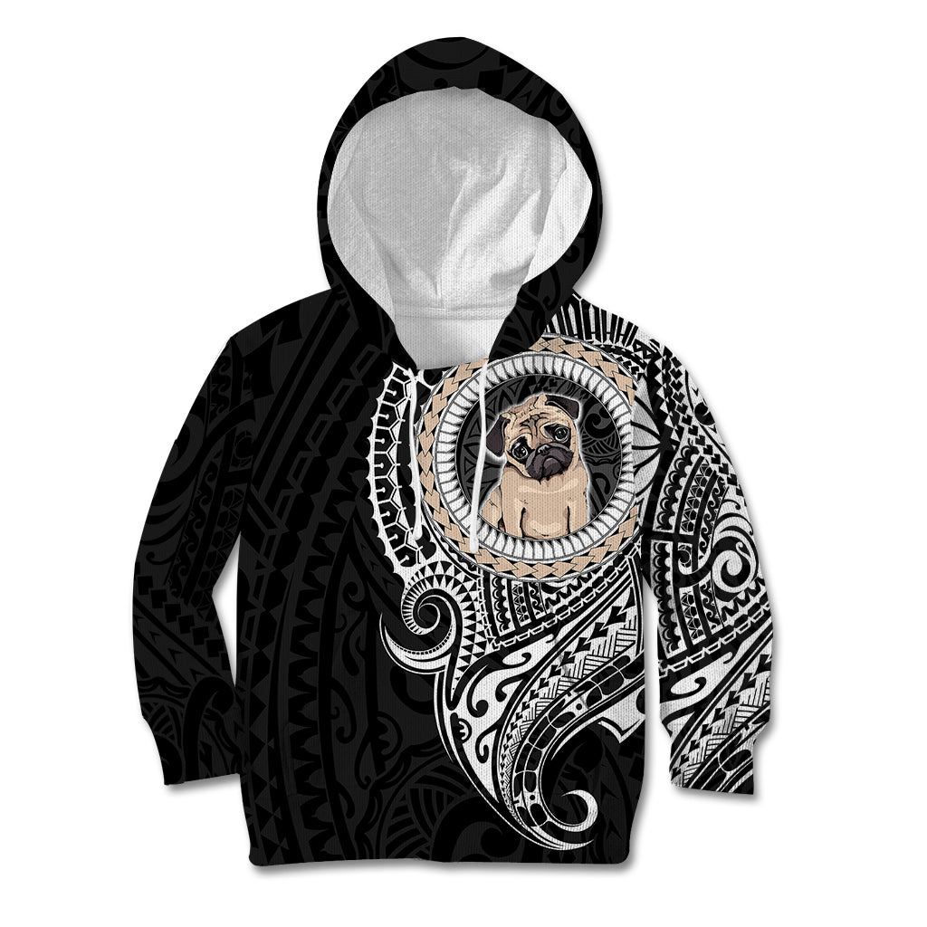 Polynesian Pug Dog Kid Hoodie Dog In My Heart LT6 Hoodie Black - Polynesian Pride