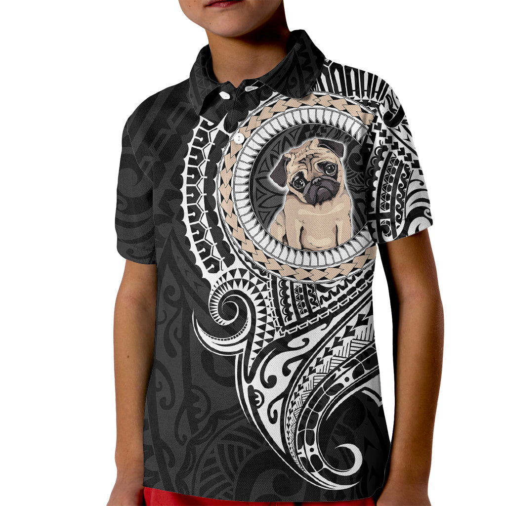 Polynesian Pug Dog Kid Polo Shirt Dog In My Heart LT6 Kid Black - Polynesian Pride