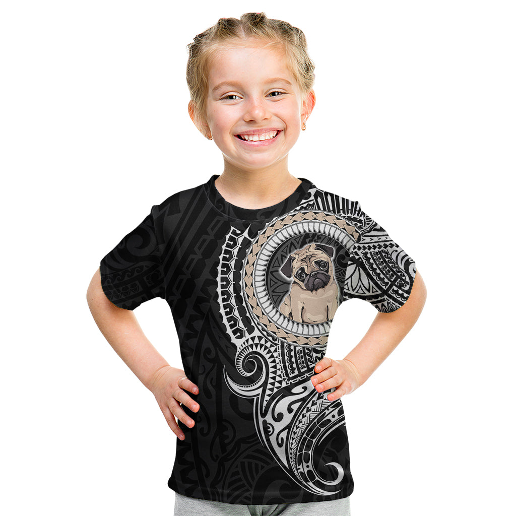 Polynesian Pug Dog Kid T Shirt Dog In My Heart LT6 Black - Polynesian Pride