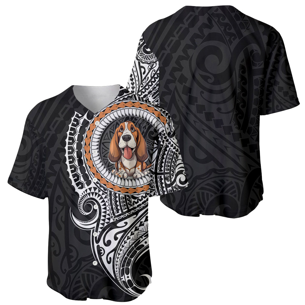 Polynesian Basset Hound Dog Baseball Jersey Dog In My Heart LT6 - Polynesian Pride