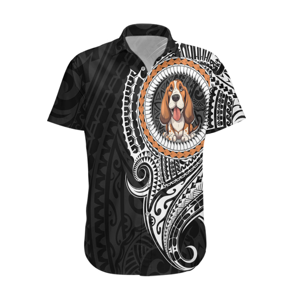 Polynesian Basset Hound Dog Hawaiian Shirt Dog In My Heart LT6 Black - Polynesian Pride