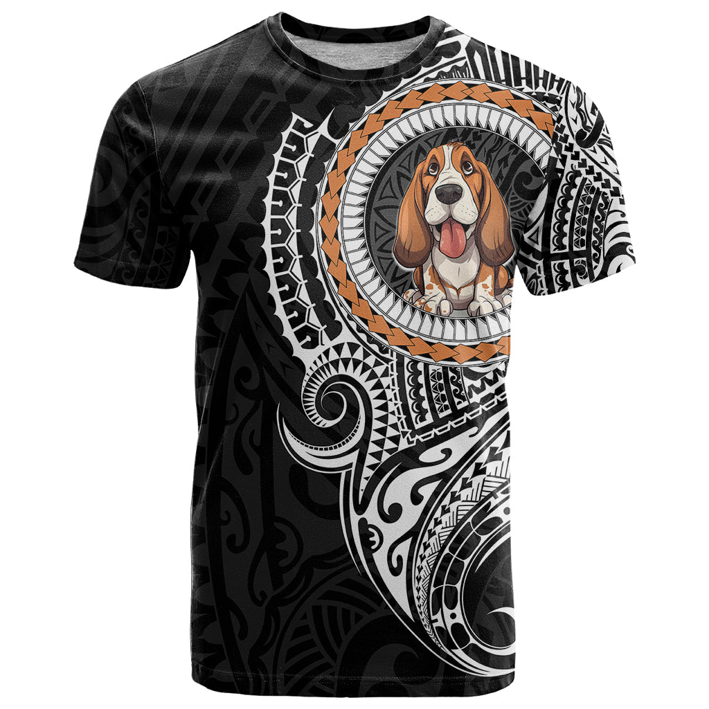 Polynesian Basset Hound Dog T Shirt Dog In My Heart LT6 Black - Polynesian Pride