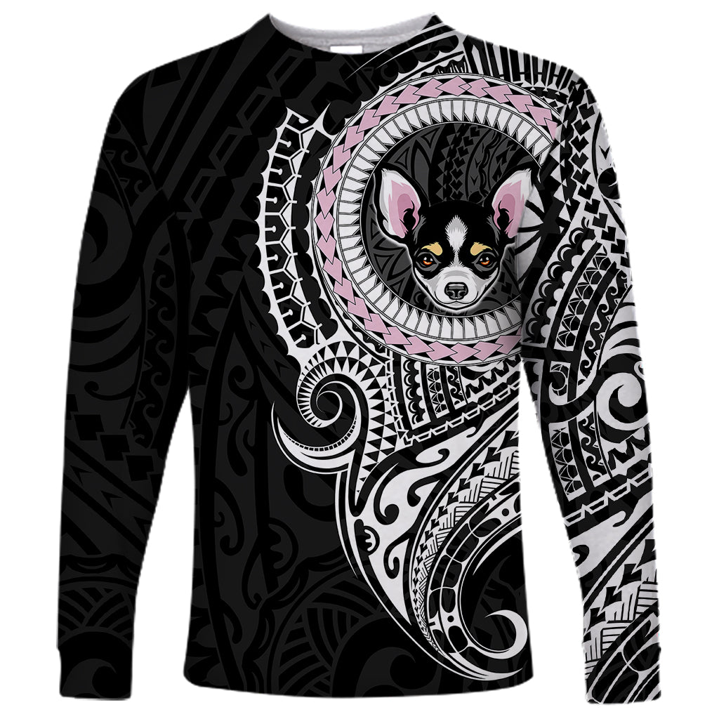 Polynesian Chihuahua Dog Long Sleeve Shirt Dog In My Heart LT6 Unisex Black - Polynesian Pride