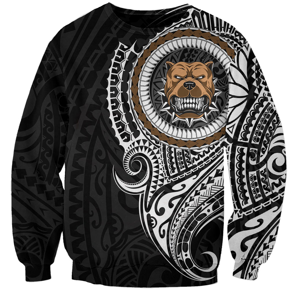 Polynesian Pitbull Dog Sweatshirt Dog In My Heart LT6 Unisex Black - Polynesian Pride