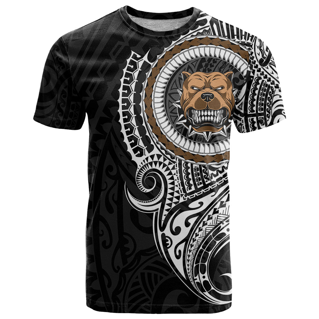 Polynesian Pitbull Dog T Shirt Dog In My Heart LT6 Black - Polynesian Pride