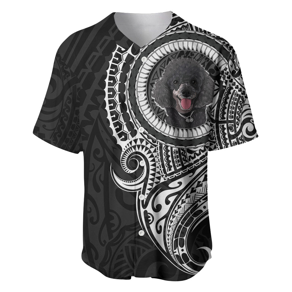 Polynesian Poodle Dog Baseball Jersey Dog In My Heart LT6 Black - Polynesian Pride