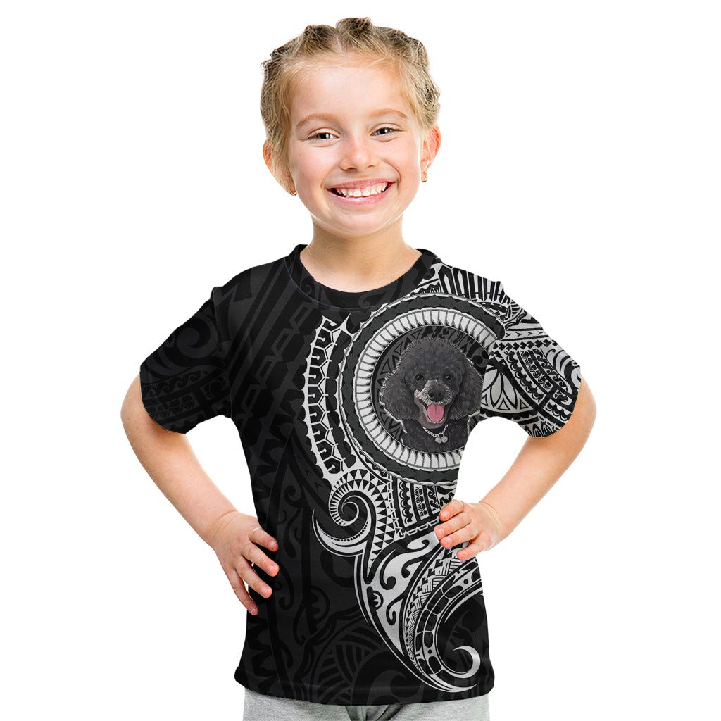 Polynesian Poodle Dog Kid T Shirt Dog In My Heart LT6 Black - Polynesian Pride