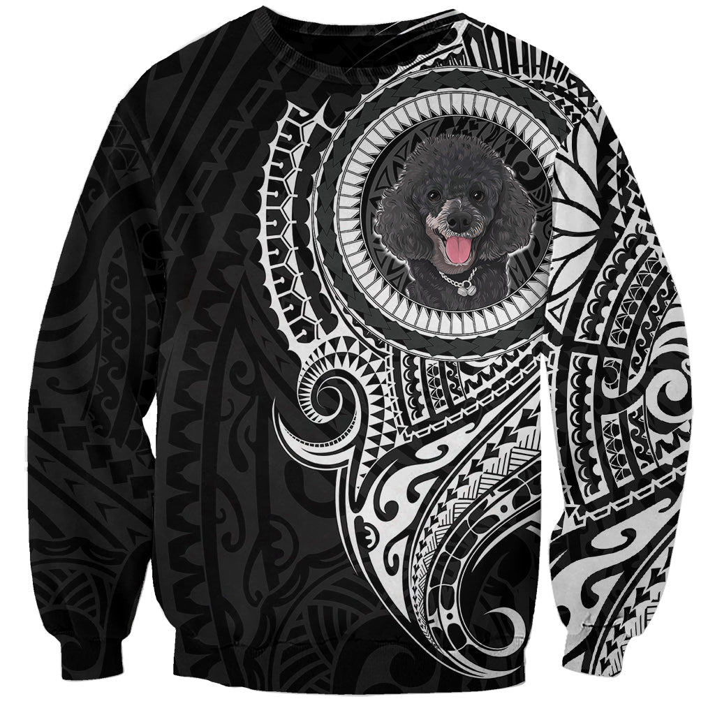 Polynesian Poodle Dog Sweatshirt Dog In My Heart LT6 Unisex Black - Polynesian Pride