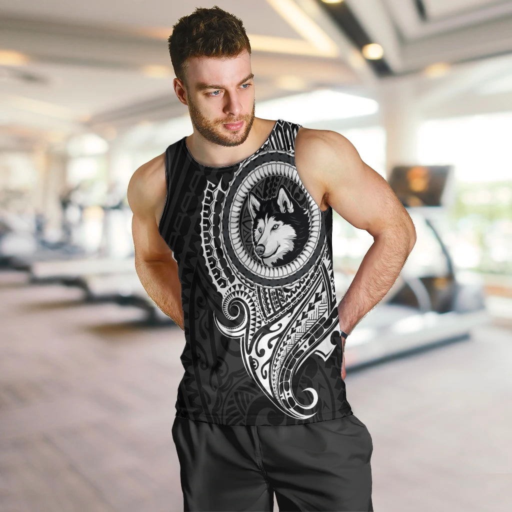 Polynesian Husky Dog Men Tank Top Dog In My Heart LT6 - Polynesian Pride