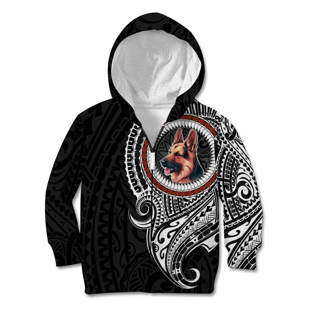 Polynesian German Shepherd Dog Kid Hoodie Dog In My Heart LT6 Zip Hoodie Black - Polynesian Pride
