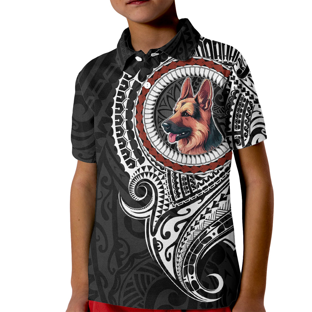 Polynesian German Shepherd Dog Kid Polo Shirt Dog In My Heart LT6 Kid Black - Polynesian Pride