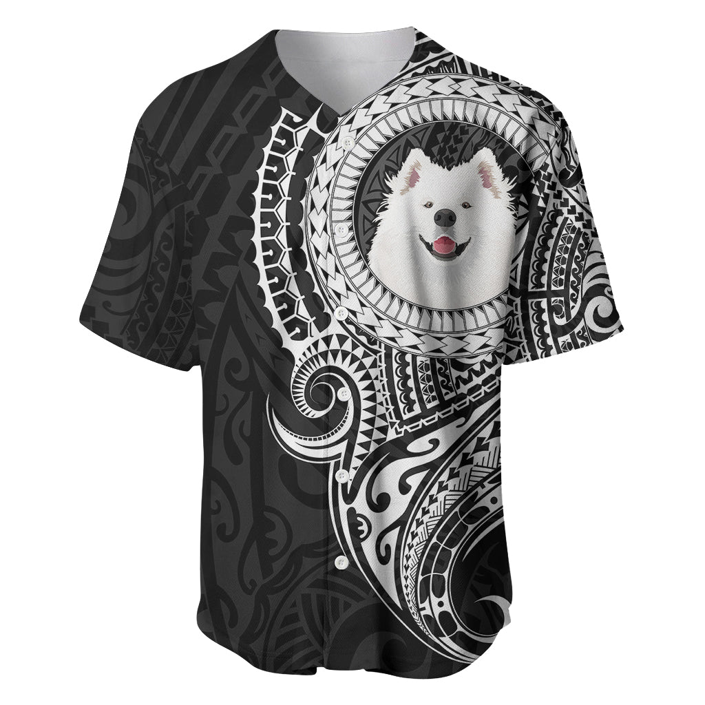 Polynesian Samoyed Dog Baseball Jersey Dog In My Heart LT6 Black - Polynesian Pride