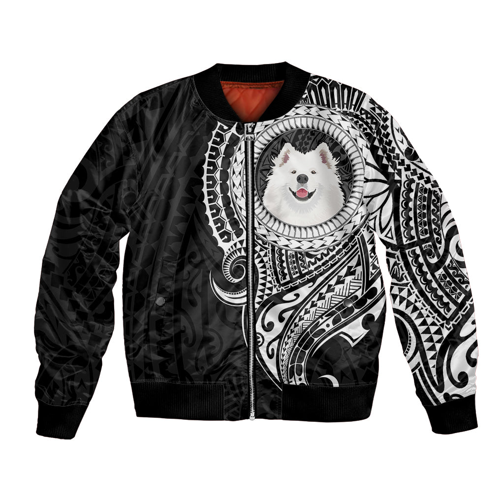 Polynesian Samoyed Dog Bomber Jacket Dog In My Heart LT6 Unisex Black - Polynesian Pride