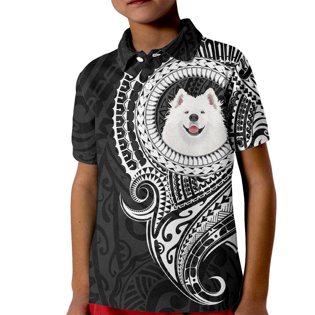 Polynesian Samoyed Dog Kid Polo Shirt Dog In My Heart LT6 Kid Black - Polynesian Pride