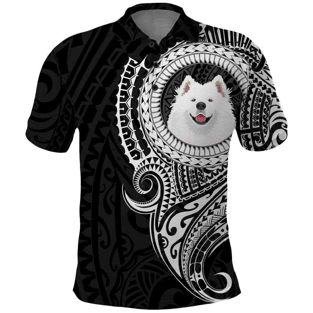 Polynesian Samoyed Dog Polo Shirt Dog In My Heart LT6 Black - Polynesian Pride