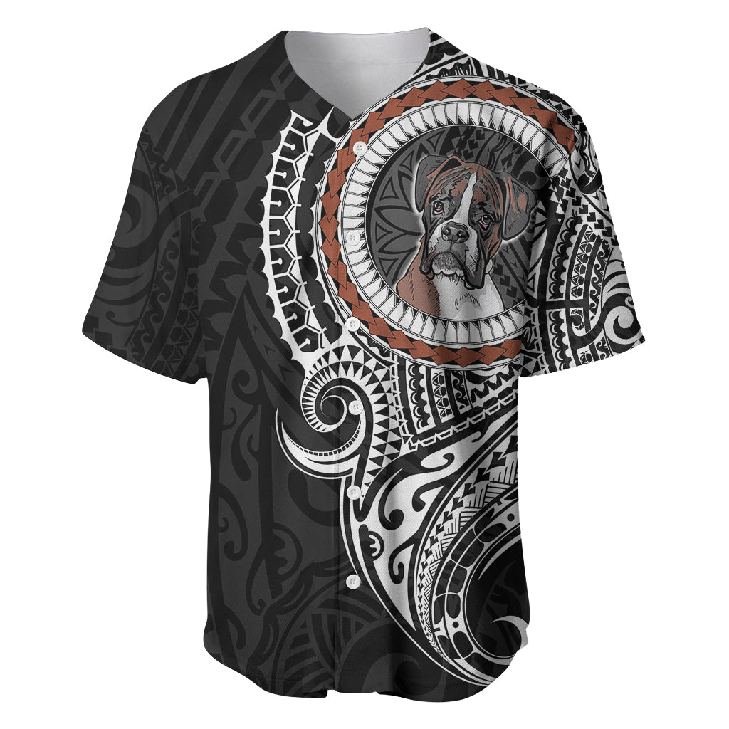 Polynesian Boxer Dog Baseball Jersey Dog In My Heart LT6 Black - Polynesian Pride