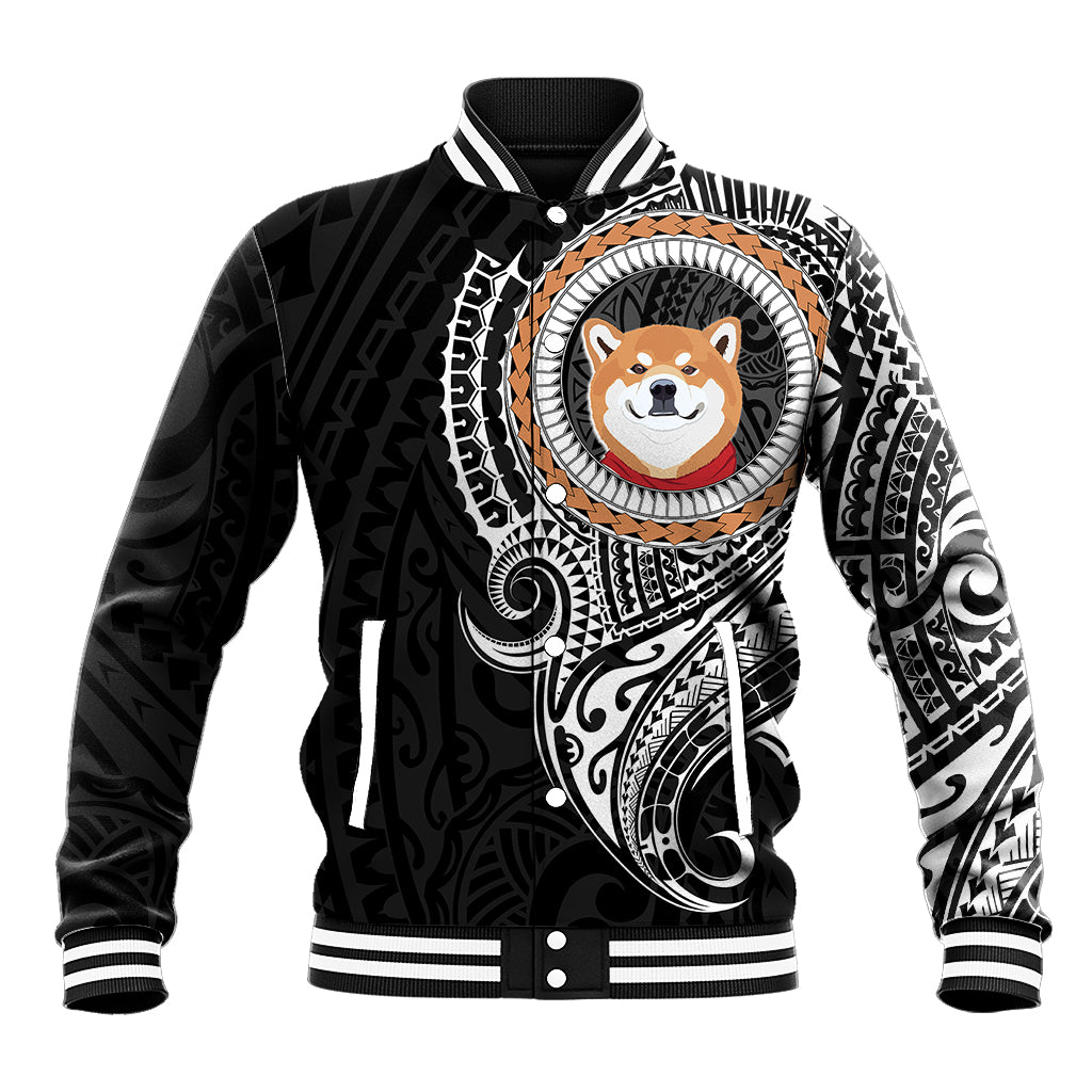 Polynesian Shiba Inu Dog Baseball Jacket Dog In My Heart LT6 Unisex Black - Polynesian Pride