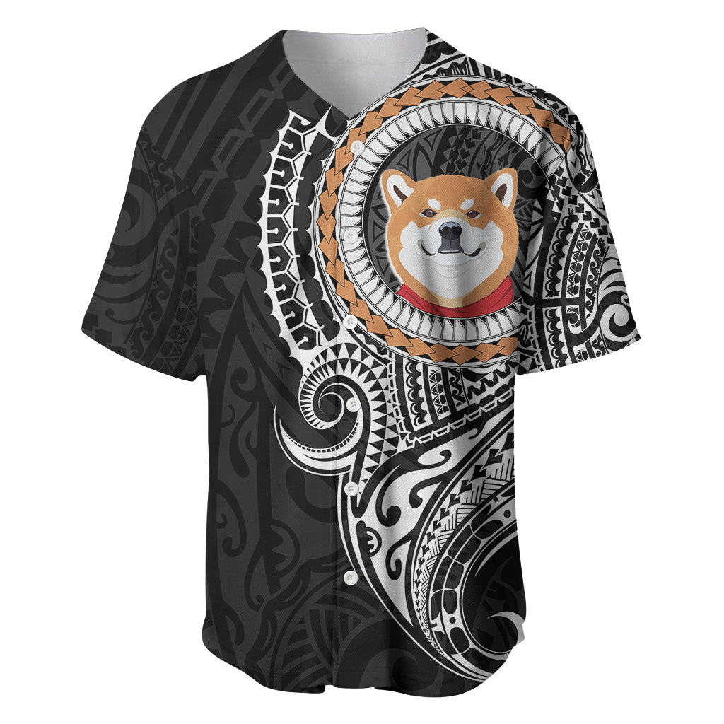 Polynesian Shiba Inu Dog Baseball Jersey Dog In My Heart LT6 Black - Polynesian Pride