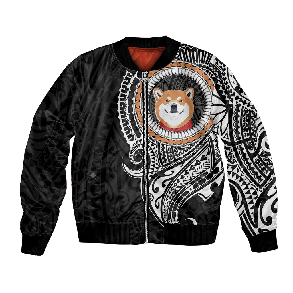 Polynesian Shiba Inu Dog Bomber Jacket Dog In My Heart LT6 Unisex Black - Polynesian Pride