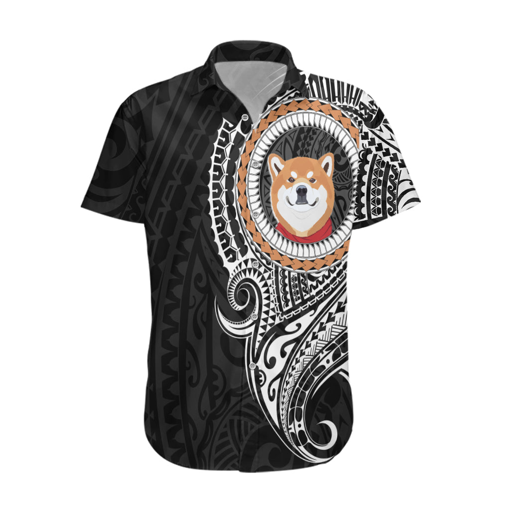 Polynesian Shiba Inu Dog Hawaiian Shirt Dog In My Heart LT6 Black - Polynesian Pride