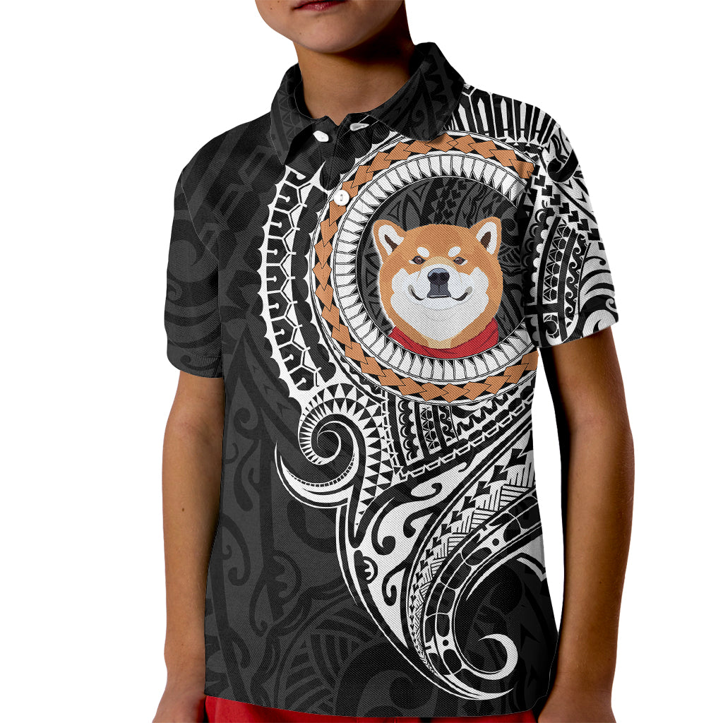 Polynesian Shiba Inu Dog Kid Polo Shirt Dog In My Heart LT6 Kid Black - Polynesian Pride