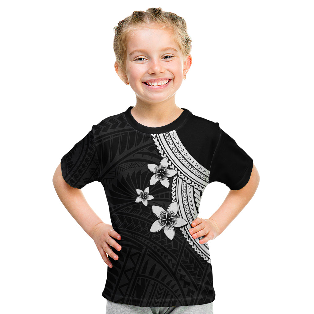 Polynesian Kid T Shirt With Plumeria Flower White LT6 White - Polynesian Pride