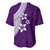 Polynesian Baseball Jersey With Plumeria Flower Purple LT6 - Polynesian Pride