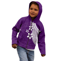 Polynesian Kid Hoodie With Plumeria Flower Purple LT6 - Polynesian Pride