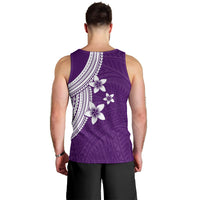 Polynesian Men Tank Top With Plumeria Flower Purple LT6 - Polynesian Pride