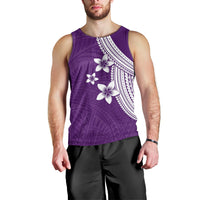 Polynesian Men Tank Top With Plumeria Flower Purple LT6 - Polynesian Pride