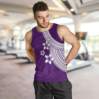 Polynesian Men Tank Top With Plumeria Flower Purple LT6 - Polynesian Pride