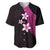 Polynesian Baseball Jersey With Plumeria Flower Pink LT6 Pink - Polynesian Pride