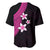 Polynesian Baseball Jersey With Plumeria Flower Pink LT6 - Polynesian Pride