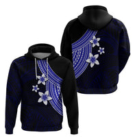 Polynesian Hoodie With Plumeria Flower Blue LT6 - Polynesian Pride