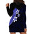 Polynesian Hoodie Dress With Plumeria Flower Blue LT6 - Polynesian Pride