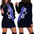 Polynesian Hoodie Dress With Plumeria Flower Blue LT6 - Polynesian Pride