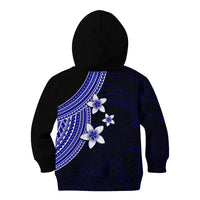 Polynesian Kid Hoodie With Plumeria Flower Blue LT6 - Polynesian Pride