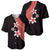 Polynesian Baseball Jersey With Plumeria Flower Red LT6 - Polynesian Pride